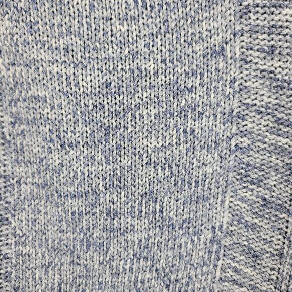 Loft Short Sleeve Knit Top XS Blue Speckled Boxy Casual Comfy Stretch Non-Itch - Picture 4 of 9